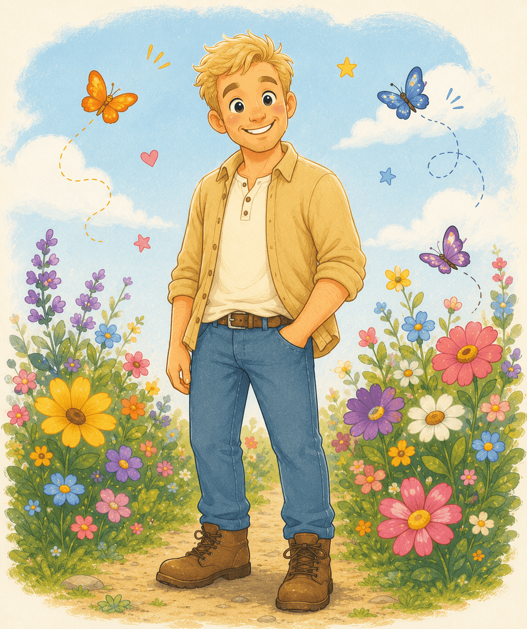 Storybook portrait of Dad