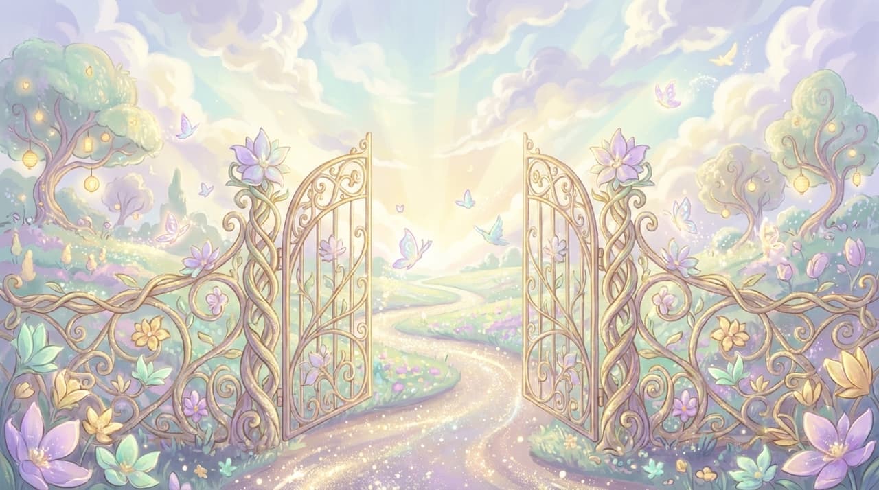 A magical gate opening into Wonderfold